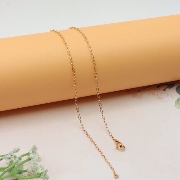 Delicate Rose Gold Plated Brass Chain Necklace, XPNL0253 - Picture 10 of 12